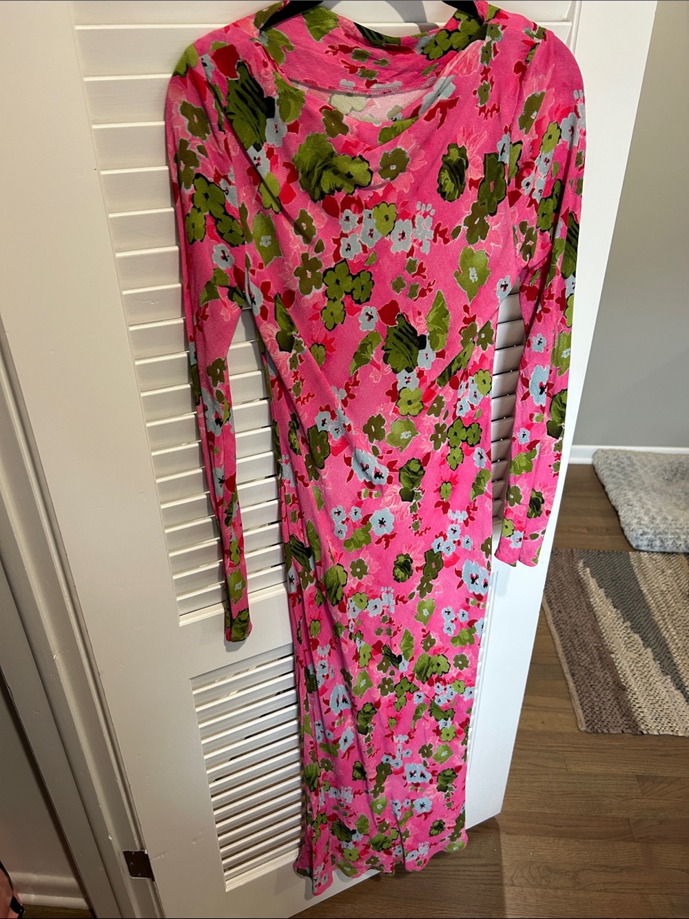 Topshop Floral Maxi Dress in Pink & Green Size 6 Like New
